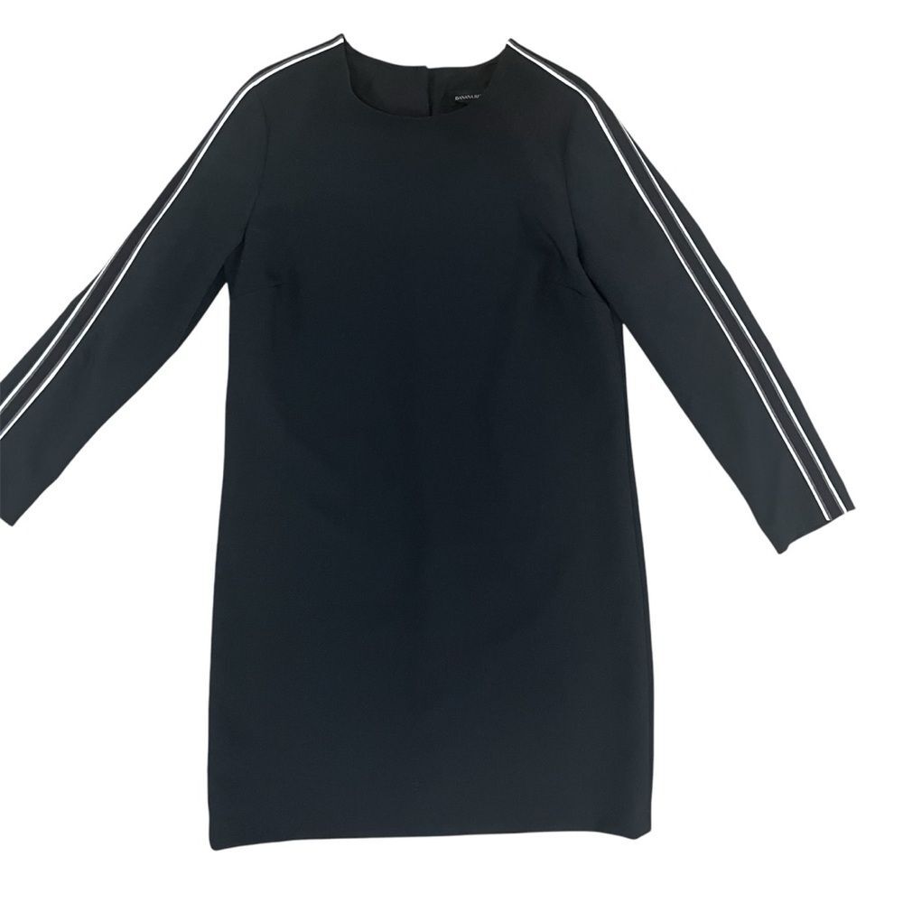 Banana Republic Womens 4 Black Side Stripe Mini Shift Mod Dress - Picture 2 of 9